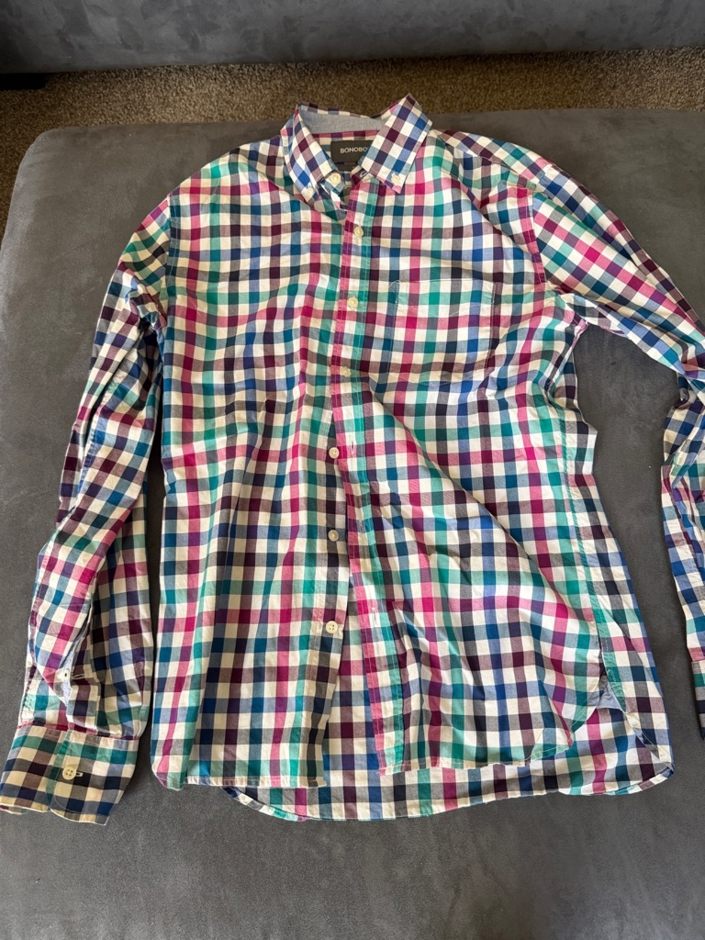 Bonobos Multicolor Plaid Button-Down Shirt in Teal, Navy, Purple, Pink